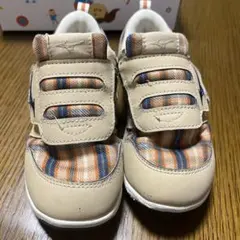 ミズノ プレモアキッズ2 18.0cm ベージュ チェック