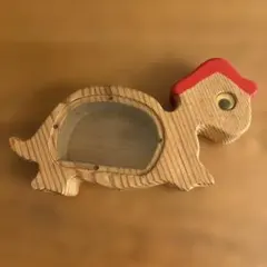 木製 カメ型 貯金箱 インテリア 置物