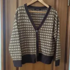 Lugnoncure ダイヤ柄 カーディガン 長袖 フリーサイズ