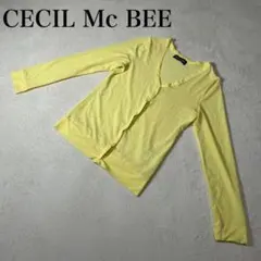セシルマクビーCECIL Mc BEE Vネックイエローワンピース薄手 Ｍサイズ