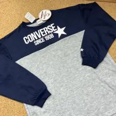 未使用品　CONVERSE 長袖トレーナー (160㎝)ネイビー/グレー