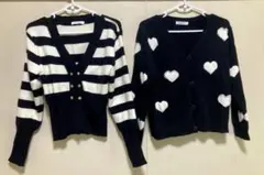 DHOLIC ボーダーニット&ハートニット　minagram