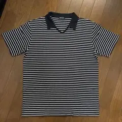 COMME CA ISM ポロシャツ ボーダー ブラック