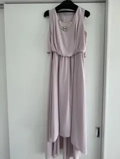 ひ*ん様 薄紫 ノースリーブ　ロングドレス
