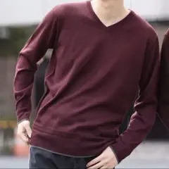 WEGO Vネックセーター ワイン Sのサムネイル