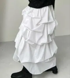 olu. ランダムピックスカート ホワイト オルドット　olu