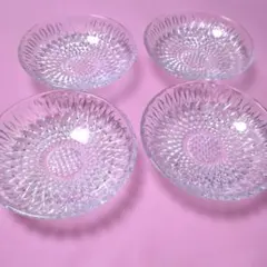 カットガラス皿　レトロ　4枚セット