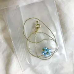 〖匿名発送〗水色 ビーズ ネックレス