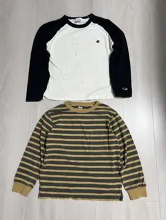 2枚セットChampion ユニクロ　長袖カットソー 150 140 ボーダー