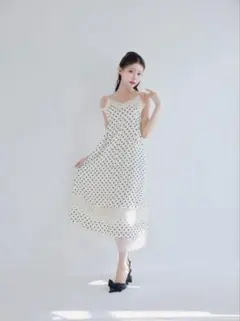 新品 acka dot pleats one-piece ロングワンピース 2 - メルカリ