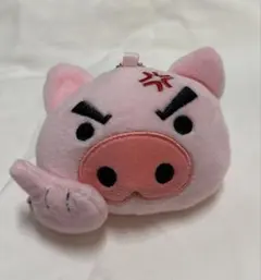 【シュール】キリッと眉毛のぶたさん ぬいぐるみキーホルダー 怒り顔 豚のサムネイル