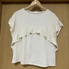 DRESKIP 半袖 Tシャツ フリルデザイン 生成色のサムネイル