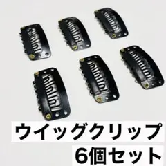 ６個 ウィッグクリップ ワンタッチ ストッパー パッチン エクステ ピン1407のサムネイル