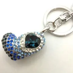 ハート型クリスタルキーホルダーバックチァーム　キーリング
