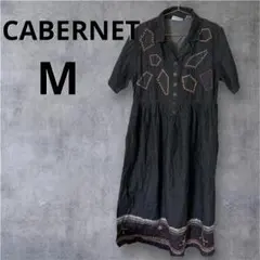 【希少】CABERNET【M】ヴィンテージ 刺繍 デニムワンピース ポケット付