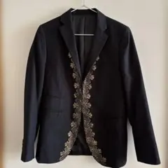 COMME CA ISM 黒 刺繍 ジャケット S