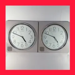 【２台セット SEIKO ２種のチャイムが鳴るプログラム掛け時計 PT303N】