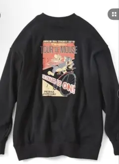 トムとジェリー プリント ブラック トレーナー