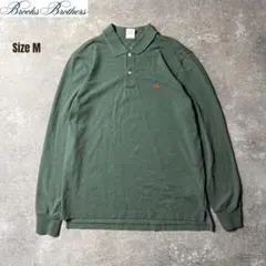 ブルックスブラザーズ M スーピマコットン 長袖ポロシャツ 緑 y2k