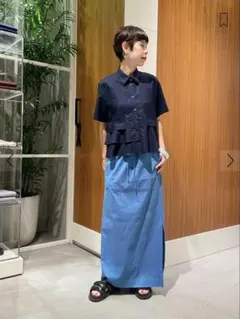 CABaN シルクネップストレッチ ロングスカートのサムネイル
