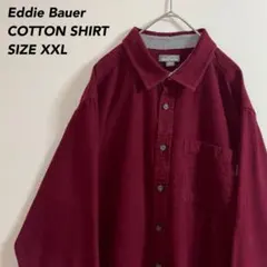 《ワンポイントロゴ》Eddie Bauerエディーバウアーコットンシャツ