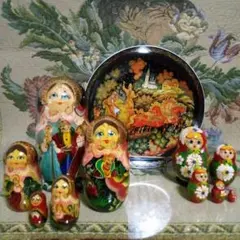 ロシアのお土産 絵皿.マトリョーシカ