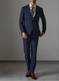 新品　TETE HOMME ストレッチ　スーツ　裾直し前　ネイビー 紺色　3Lのサムネイル