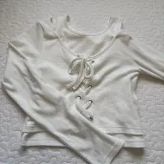 Lovetoxic ホワイト レースアップ Tシャツ M