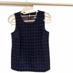 未使用　BANANA REPUBLIC ノースリーブ チェック チュニック XS