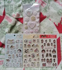 猫とモンチッチのシールセット