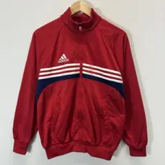 adidas トラックジャケット ジャージ レッド バックプリント 刺繍ロゴ