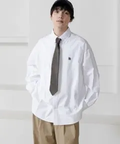 RAGEBLUE　ワンポイント刺繍　オーバーサイズオックスフォードシャツ