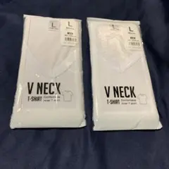 ホワイト Vネック Tシャツ Lサイズ 2枚セット