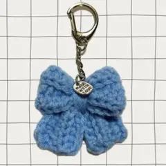 リボン チャーム -ハンドメイド/編み物/キーホルダー-