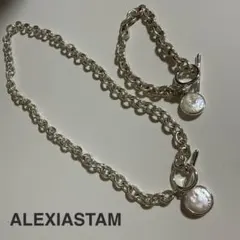 【ALEXIA STAM 】パール トグルチェーン ネックレス＆ブレスレット