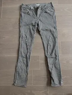 ギンガムチェック スキニーパンツ