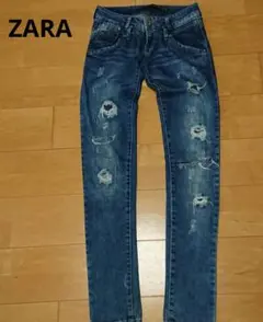 ZARA☆美品☆お洒落☆スキニーダメージデニム