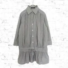 【ミッシェルクラン】ストライプ 　長袖シャツ　ブラウス　Mのサムネイル