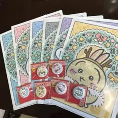 ちいかわセブンイレブン　クリアファイル6枚と缶バッジ６個セット ノート2冊