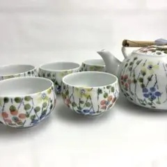 未使用品　有田焼　香窯 梅木立　　　急須・湯呑み茶碗5客セット合計6点