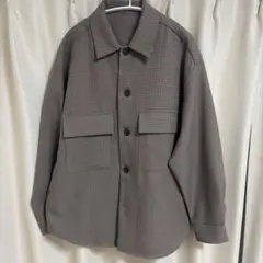 GU チェック柄 シャツジャケット ブラウン Sのサムネイル