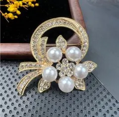 パール ブローチ ゴールド コサージュ 卒業式 入学式 結婚式 同窓会フォーマル