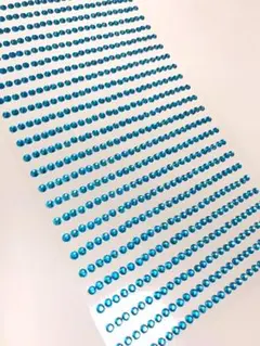 【3mm/アクアブルー】ラインストーンシール デコパーツ 1053粒