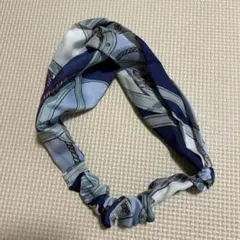 美品　プリント柄ヘアバンド ターバン　青系 即決購入ok！！翌日発送します！！