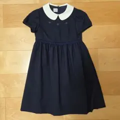 ファミリア 現行品 試着のみ お受験 ワンピース ネイビー 紺 100