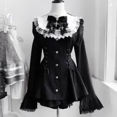 ロリータ リボンレースフリル セットアップ コスプレ 量産型 地雷系 姫