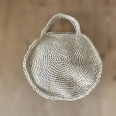 麻紐で編んだ ラウンドバッグ