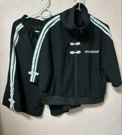 recreational ブラック チャイナ ルームウェア 上下 フリーサイズ