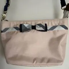 美品　ブルーレーベル　桜色ショルダーバッグ