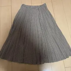 ギンガムチェック フレアスカート プリーツ Lサイズ